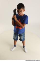 Man Young Athletic White Fighting with gun Standing poses Casual